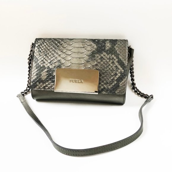 Gorgeous reptile leather mini bag, python purse, snake shoulder chain clutch - Picture 3 of 12